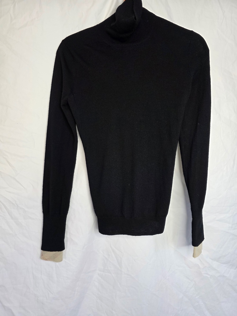 Burberry 100% Merino Wool Classic Black Turtleneck Sweater